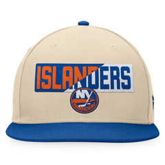 New York Islanders Fanatics Goalaso Snapback Hat - Cream/Royal | US 200542916