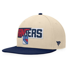 New York Rangers Fanatics Goalaso Snapback Hat - Cream/Navy | US 200542917