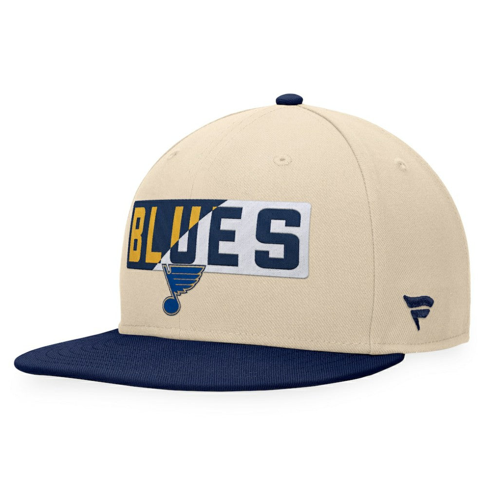 St. Louis Blues Fanatics Goalaso Snapback Hat - Cream/Navy | US 200542922