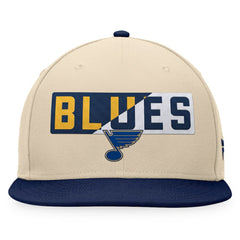 St. Louis Blues Fanatics Goalaso Snapback Hat - Cream/Navy | US 200542922
