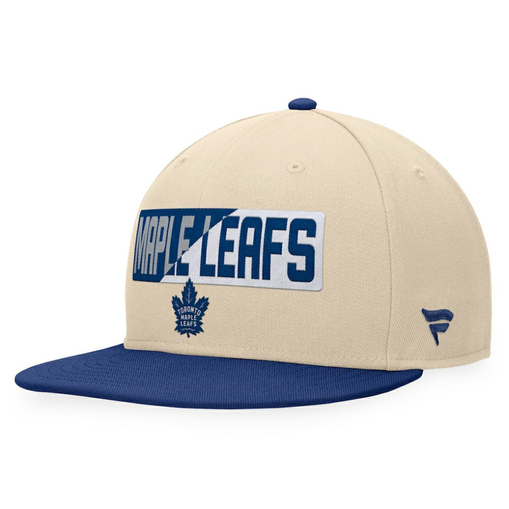 Toronto Maple Leafs Fanatics Goalaso Snapback Hat - Cream/Blue | US 200542924