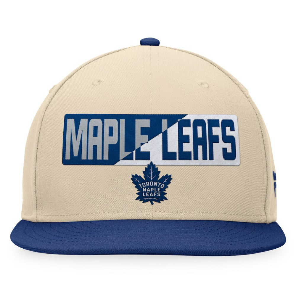 Toronto Maple Leafs Fanatics Goalaso Snapback Hat - Cream/Blue | US 200542924