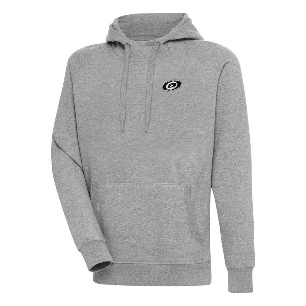 Carolina Hurricanes Antigua Metallic Logo Victory Pullover Hoodie - Heather Gray | US 200544122