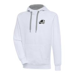 Colorado Avalanche Antigua Metallic Logo Victory Pullover Hoodie - White | US 200544156