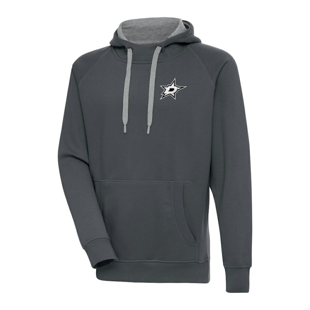 Dallas Stars Antigua Metallic Logo Victory Pullover Hoodie - Charcoal | US 200544190