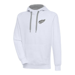 Detroit Red Wings Antigua Metallic Logo Victory Pullover Hoodie - White | US 200544197