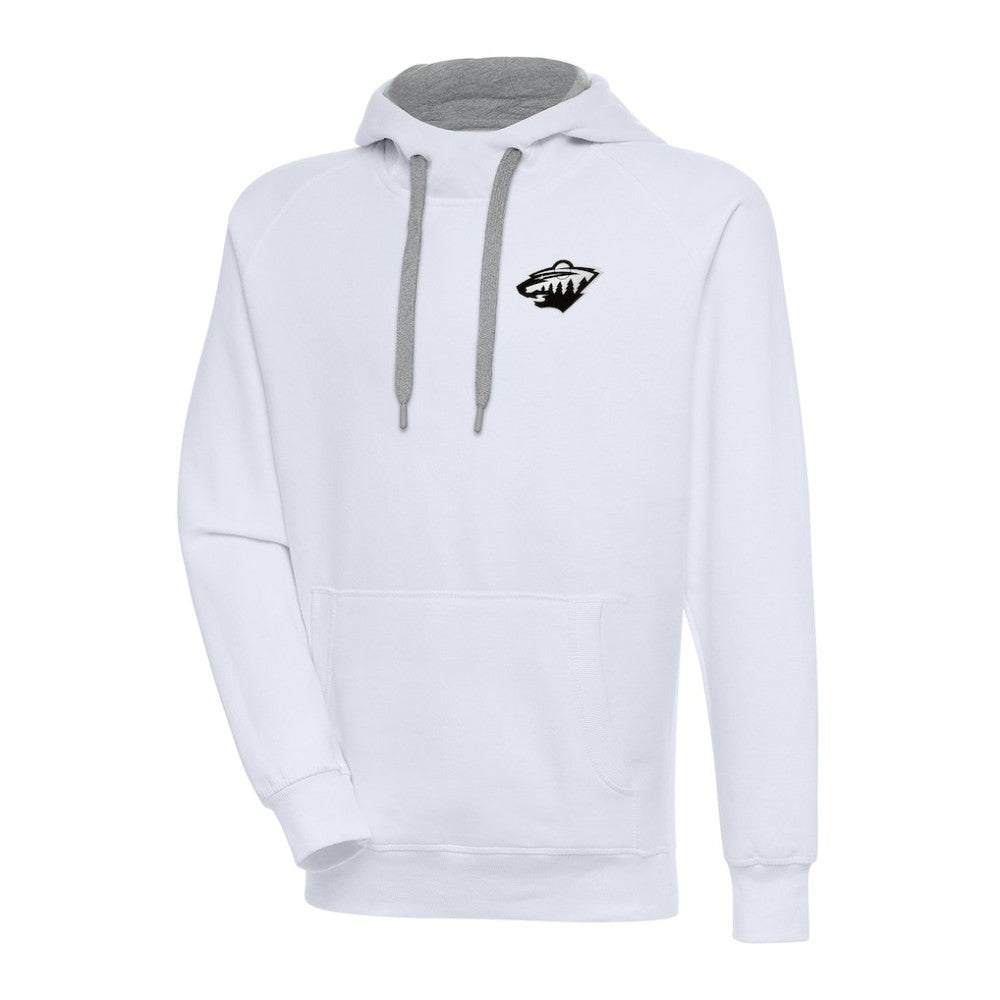 Minnesota Wild Antigua Metallic Logo Victory Pullover Hoodie - White | US 200544216