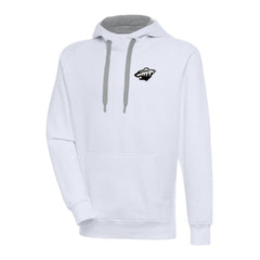 Minnesota Wild Antigua Metallic Logo Victory Pullover Hoodie - White | US 200544216