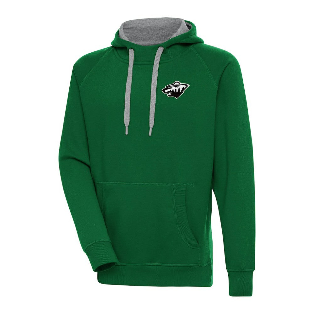 Minnesota Wild Antigua Metallic Logo Victory Pullover Hoodie - Green | US 200544222