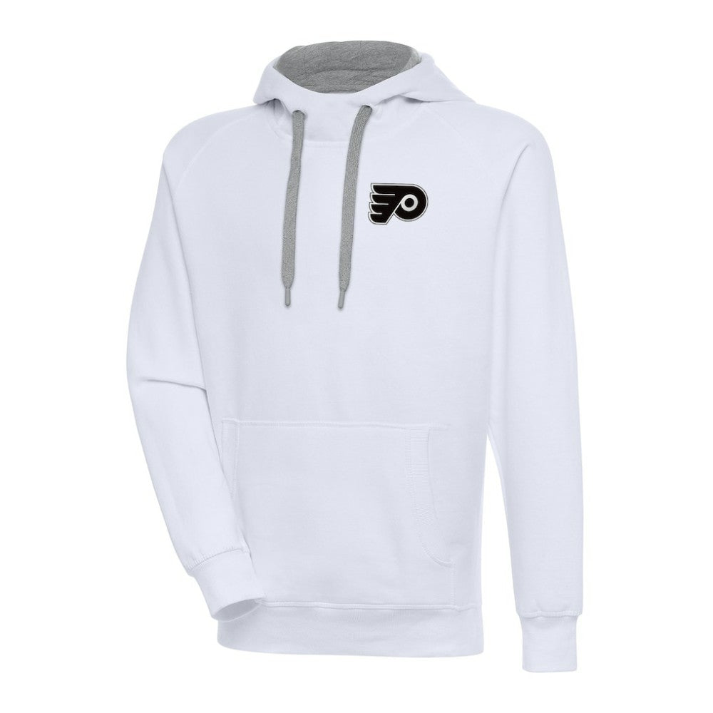 Philadelphia Flyers Antigua Metallic Logo Victory Pullover Hoodie - White | US 200544246