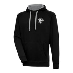 Pittsburgh Penguins Antigua Metallic Logo Victory Pullover Hoodie - Black | US 200544258