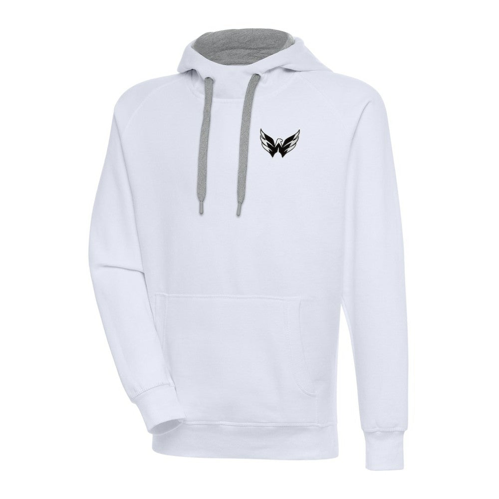 Washington Capitals Antigua Metallic Logo Victory Pullover Hoodie - White | US 200544288