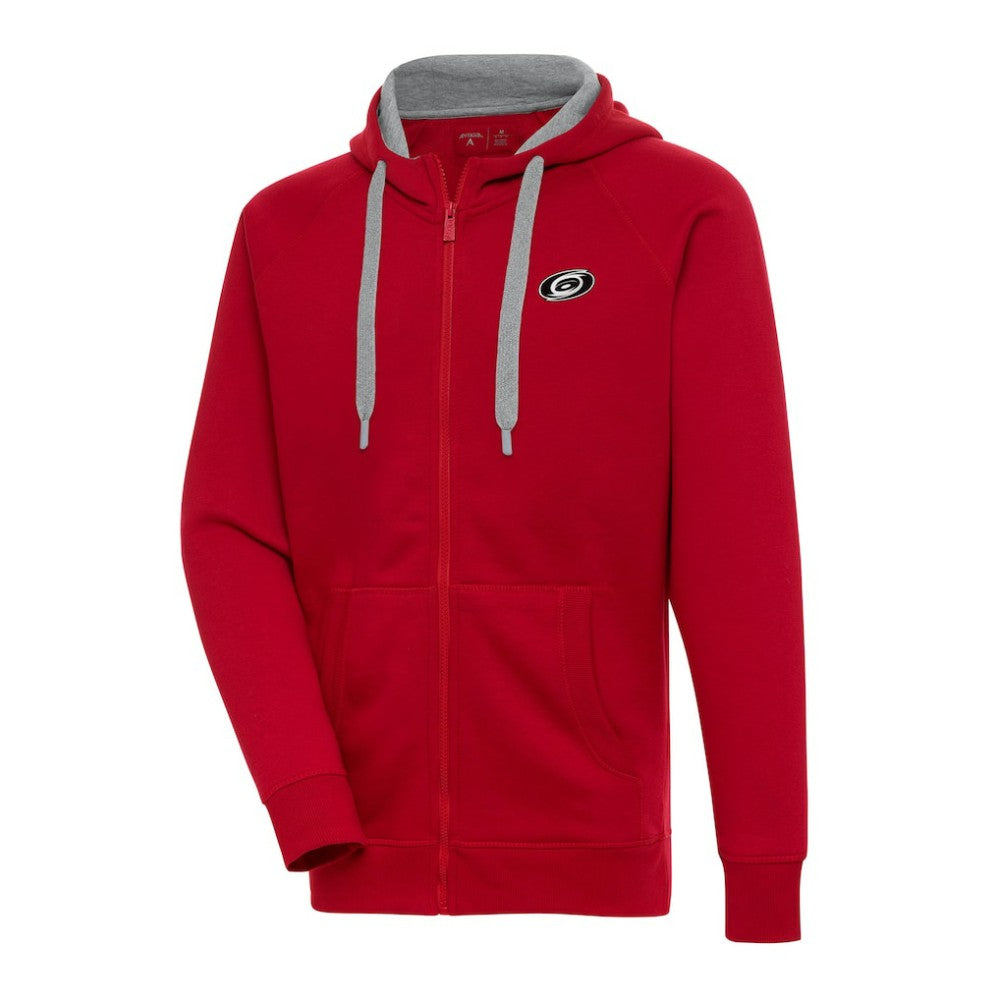 Carolina Hurricanes Antigua Metallic Logo Victory Full-Zip Hoodie - Red | US 200544445
