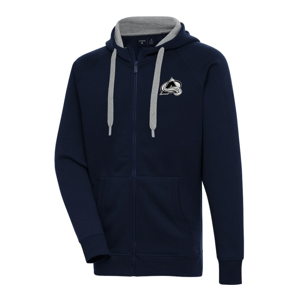 Colorado Avalanche Antigua Metallic Logo Victory Full-Zip Hoodie - Navy | US 200544453