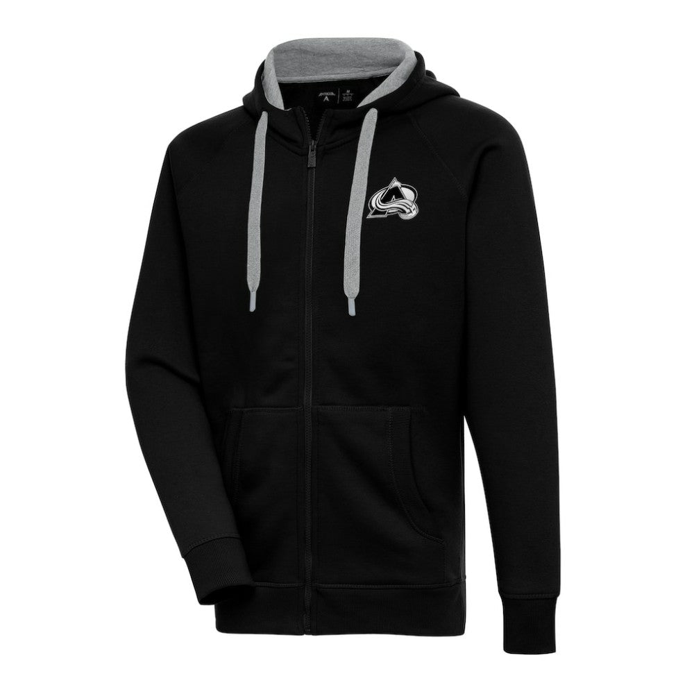 Colorado Avalanche Antigua Metallic Logo Victory Full-Zip Hoodie - Black | US 200544454