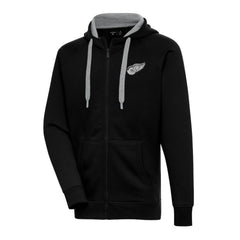 Detroit Red Wings Antigua Metallic Logo Victory Full-Zip Hoodie - Black | US 200544463
