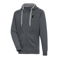 Philadelphia Flyers Antigua Metallic Logo Victory Full-Zip Hoodie - Charcoal | US 200544486