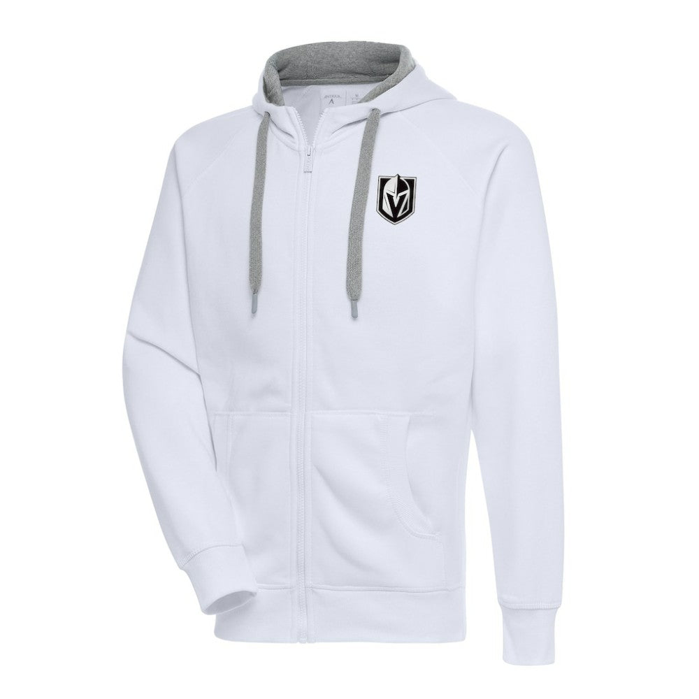 Vegas Golden Knights Antigua Metallic Logo Victory Full-Zip Hoodie - White | US 200544507