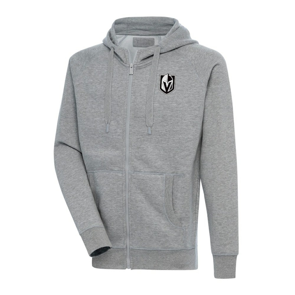 Vegas Golden Knights Antigua Metallic Logo Victory Full-Zip Hoodie - Heather Gray | US 200544509