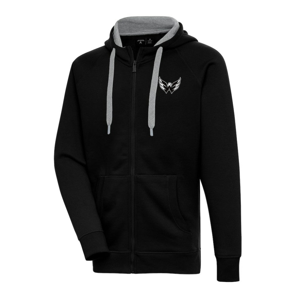 Washington Capitals Antigua Metallic Logo Victory Full-Zip Hoodie - Black | US 200544512