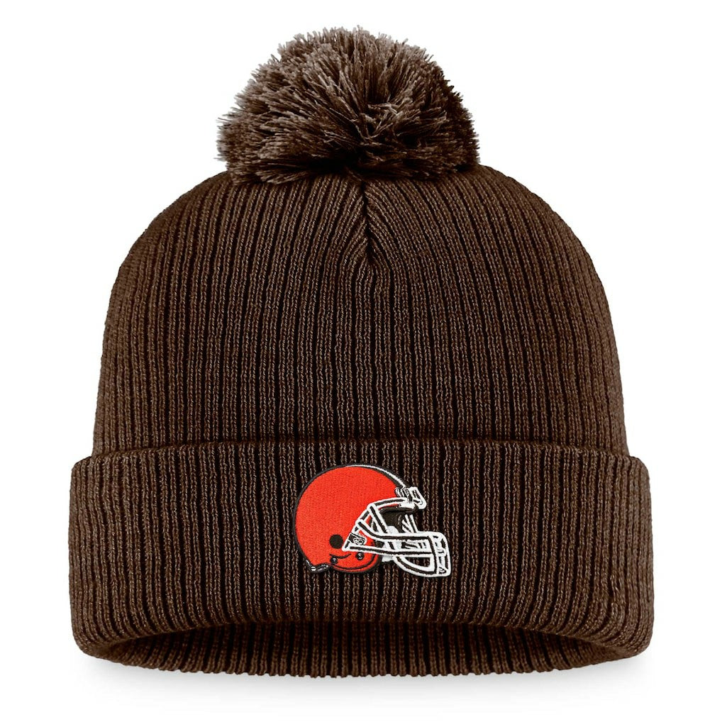 Cleveland Browns Women's Cuffed Knit Hat with Pom - Brown Hats