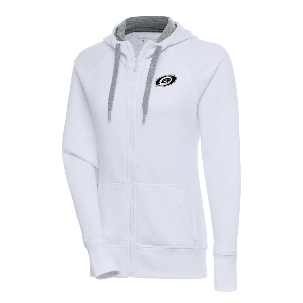 Carolina Hurricanes Antigua Women's Metallic Logo Victory Full-Zip Hoodie - White | US 200544869