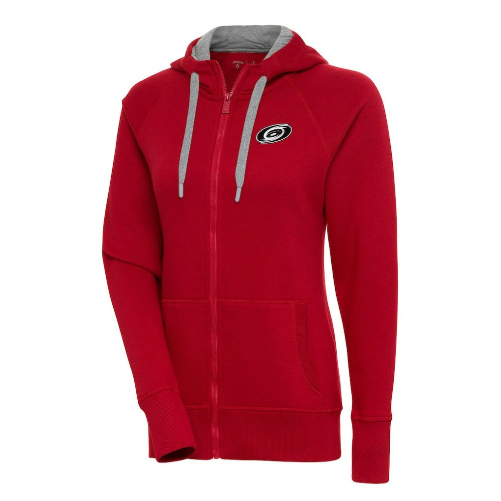 Carolina Hurricanes Antigua Women's Metallic Logo Victory Full-Zip Hoodie - Red | US 200544872