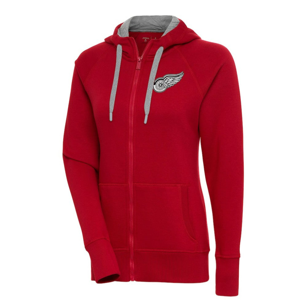 Detroit Red Wings Antigua Women's Metallic Logo Victory Full-Zip Hoodie - Red | US 200544892