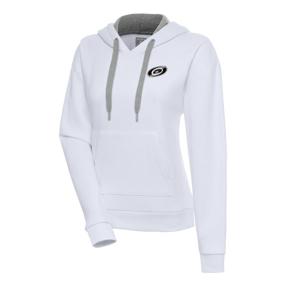 Carolina Hurricanes Antigua Women's Metallic Logo Victory Pullover Hoodie - White | US 200544997
