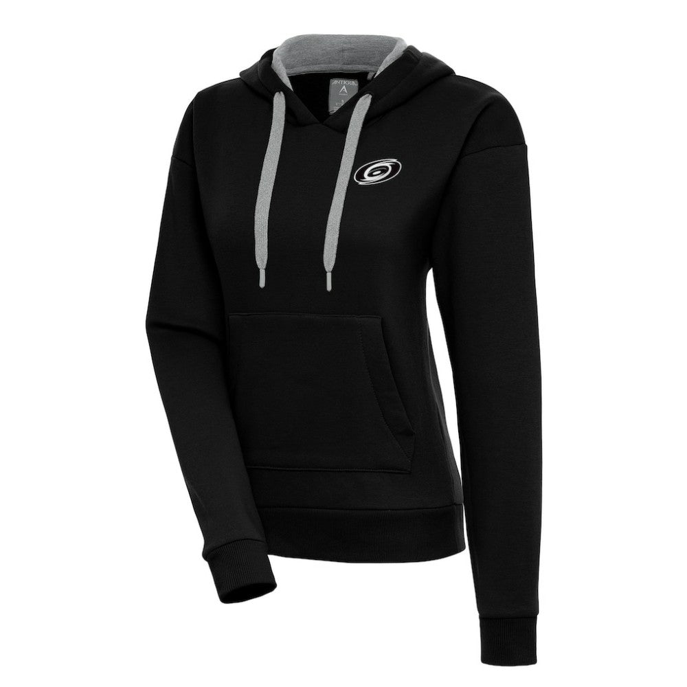 Carolina Hurricanes Antigua Women's Metallic Logo Victory Pullover Hoodie - Black | US 200544999