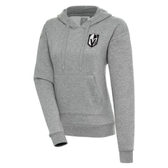 Vegas Golden Knights Antigua Women's Metallic Logo Victory Pullover Hoodie - Heather Gray | US 200545078