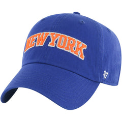 New York Knicks '47 Core Wordmark Clean Up Adjustable Hat Blue - 47 brand