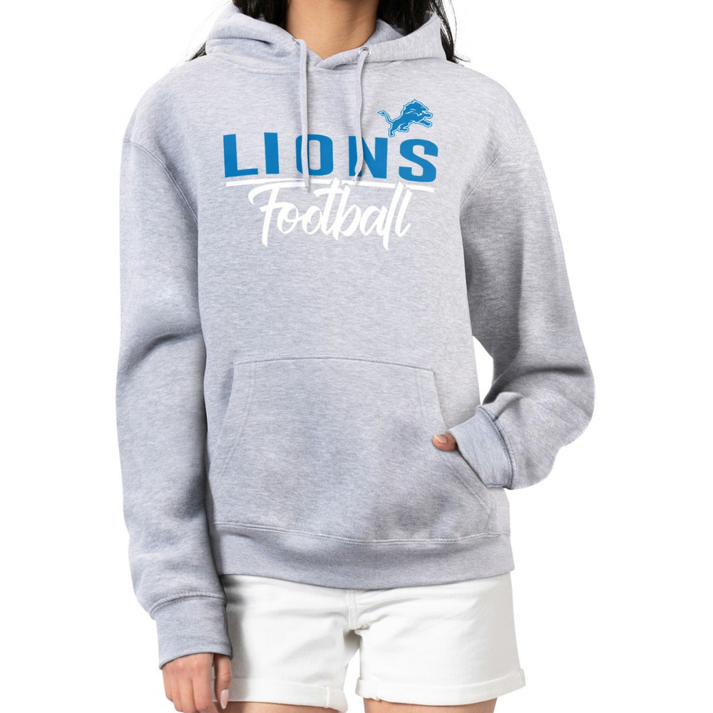 Detroit Lions G-III 4Her by Carl Banks Women's Graphic Fleece Pullover Hoodie - Heather Gray Hoodies