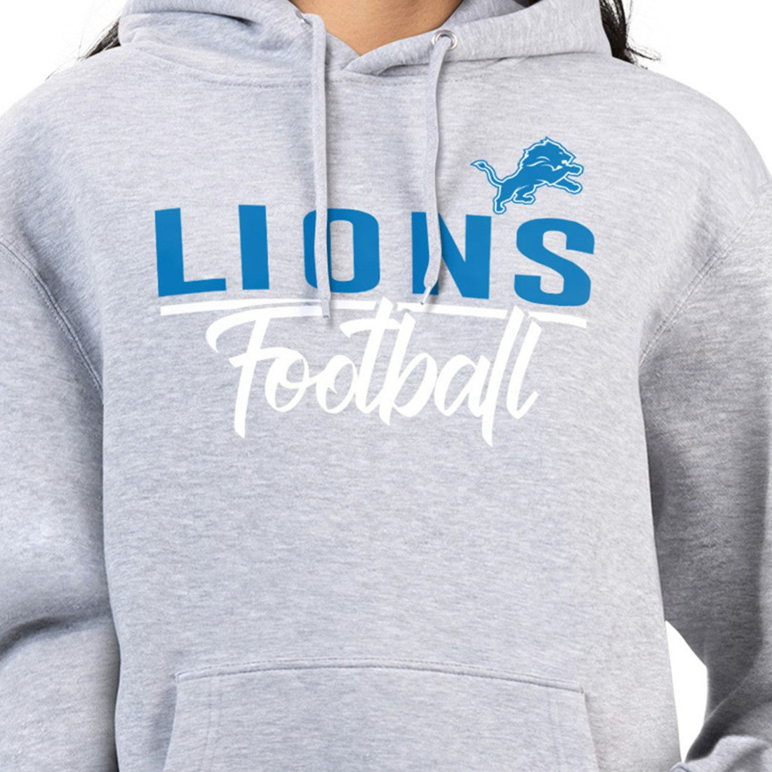 Detroit Lions G-III 4Her by Carl Banks Women's Graphic Fleece Pullover Hoodie - Heather Gray Hoodies