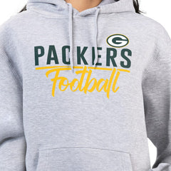 Green Bay Packers G-III 4Her by Carl Banks Women's Graphic Fleece Pullover Hoodie - Heather Gray Hoodies