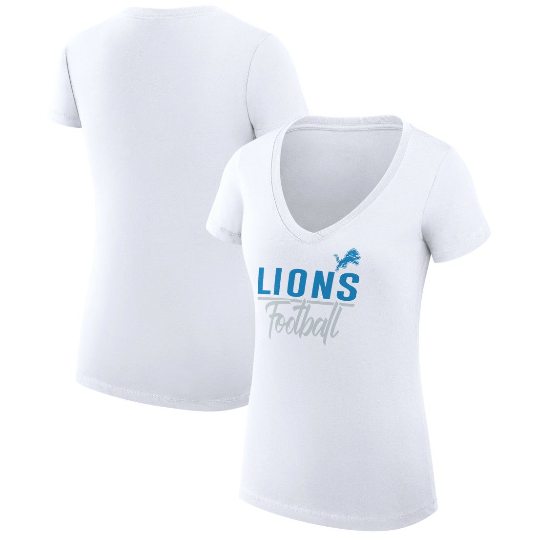 Detroit Lions G-III 4Her by Carl Banks Women's V-Neck Fitted T-Shirt - White T-shirts