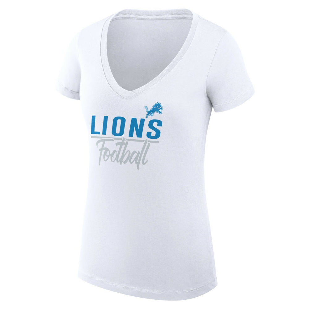 Detroit Lions G-III 4Her by Carl Banks Women's V-Neck Fitted T-Shirt - White T-shirts