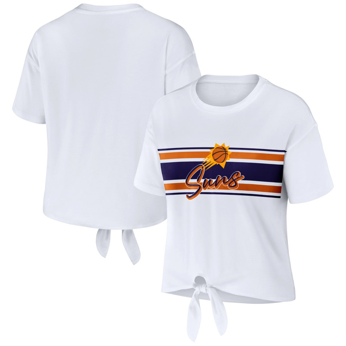 Phoenix Suns WEAR by Erin Andrews Women's Tie-Front T-Shirt White outlet
