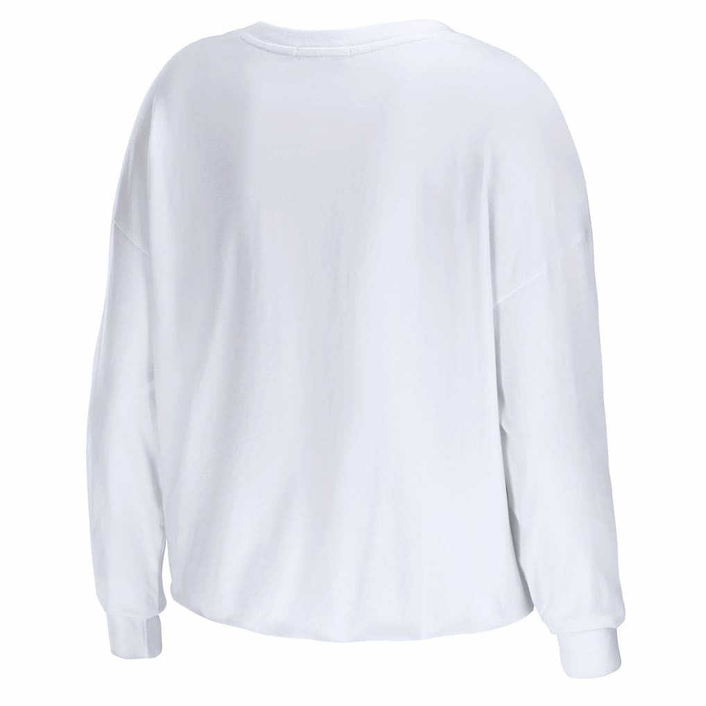 Chicago Bulls WEAR by Erin Andrews Women's Cropped Long Sleeve T-Shirt White outlet