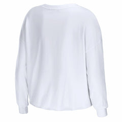 Chicago Bulls WEAR by Erin Andrews Women's Cropped Long Sleeve T-Shirt White outlet