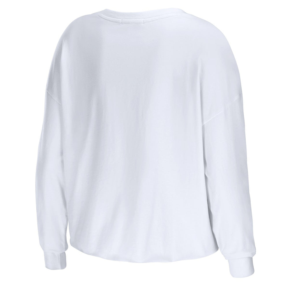 Los Angeles Lakers WEAR by Erin Andrews Women's Cropped Long Sleeve T-Shirt White outlet