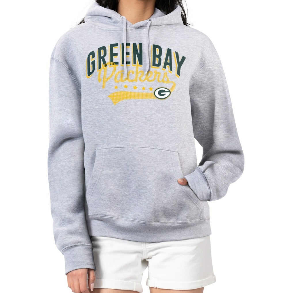 Green Bay Packers G-III 4Her by Carl Banks Women's Filigree Logo Pullover Hoodie - Heather Gray