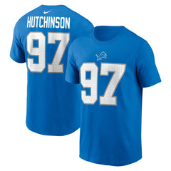 Aidan Hutchinson Detroit Lions Youth Player Name & Number T-Shirt - Blue T-shirts