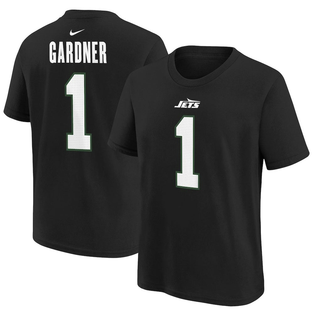 Ahmad Sauce Gardner New York Jets Youth Player Name & Number T-Shirt - Black T-shirts