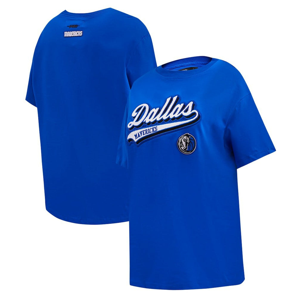 Dallas Mavericks Pro Standard Women's Script Boyfriend T-Shirt Royal outlet