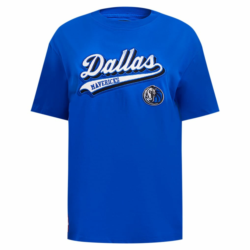 Dallas Mavericks Pro Standard Women's Script Boyfriend T-Shirt Royal outlet