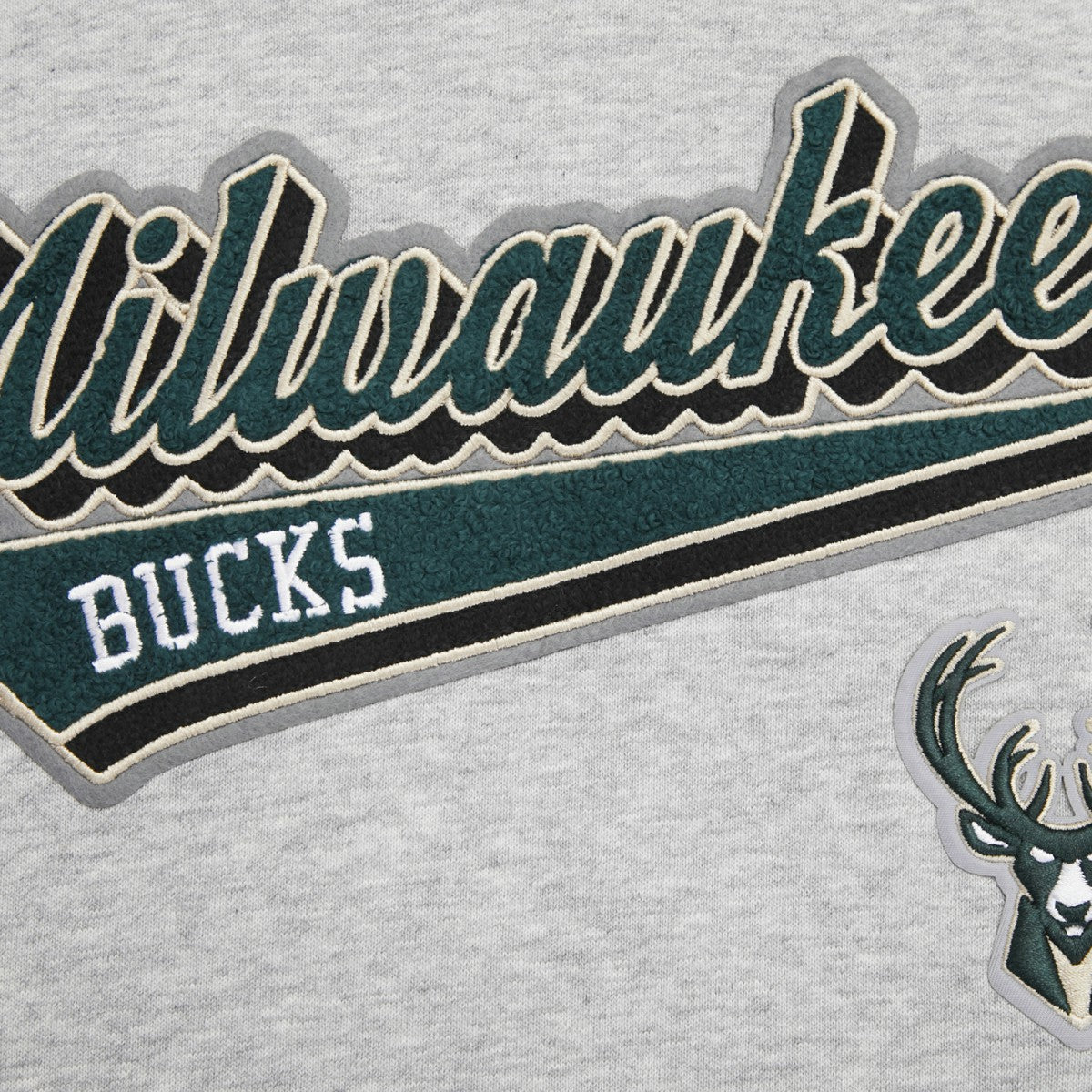 Milwaukee Bucks Pro Standard Women's Script Tail Cropped Pullover Hoodie Heather Gray outlet