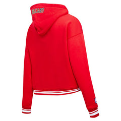 New Orleans Pelicans Pro Standard Women's Script Tail Cropped Pullover Hoodie Red