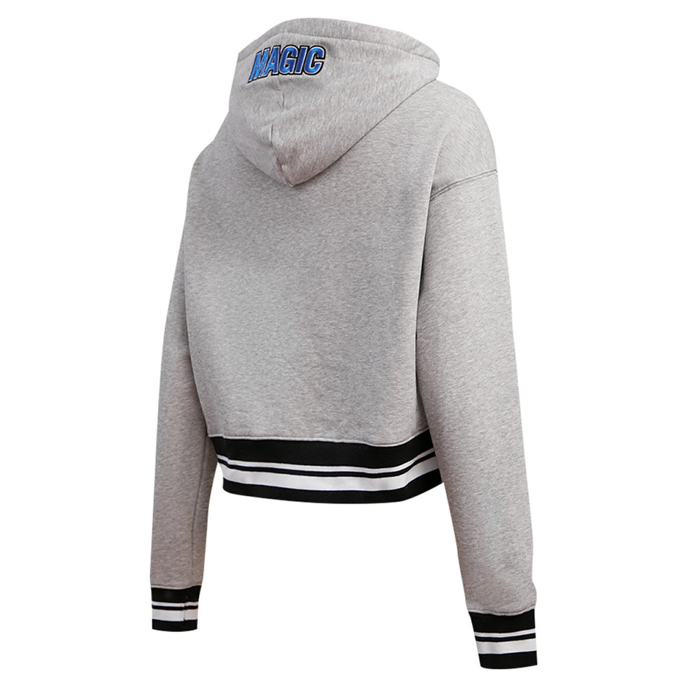 Orlando Magic Pro Standard Women's Script Tail Cropped Pullover Hoodie Heather Gray