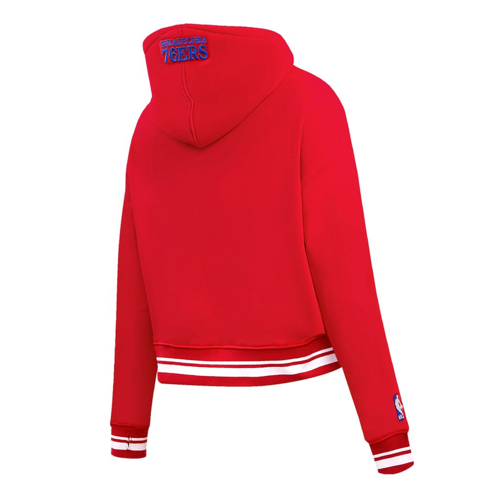 Philadelphia 76ers Pro Standard Women's Script Tail Cropped Pullover Hoodie Red outlet
